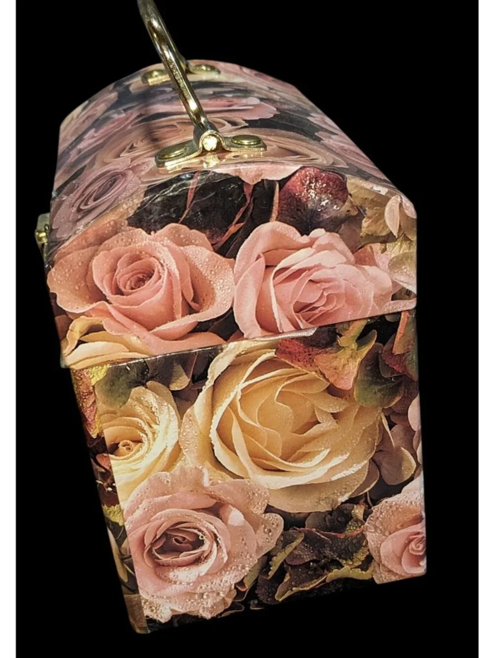 Grandmacore Vintage 90s Floral Decoupage Vanity Jewelry Train Case
